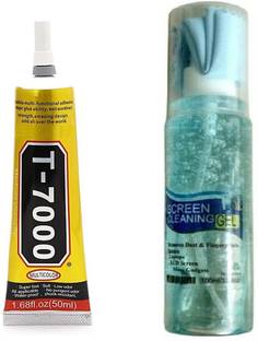 vadda bai T7000 Black Waterproof Adhesive Glue With 100ML Cleaning Gel for Mobile Screen