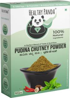 HEALTHY PANDA Pudina Chutney Powder / Mint Leaves Chutney Powder / Pudina Chutney / Pudina Chutney Podi / Pudina Karam Podi / 100% Fresh & Natural (200 Gms) 100 Pack of 2 Chutney Powder