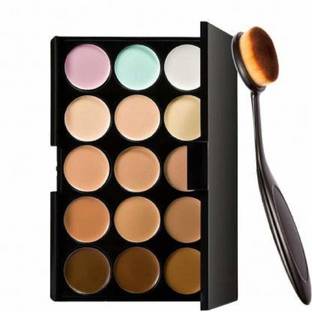 angelie 15 Colors Contour Face Cream Makeup Concealer Palette + Make up Brush Concealer