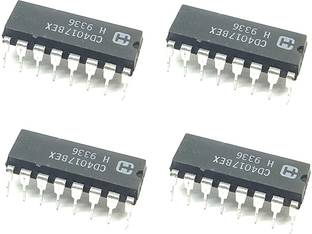 INVENTO 4Pcs CD4017BE 4017 IC Logic IC Decade Counter/Divider, 11 MHz, 1 Gate, 1 Input, 3 V to 18 V, DIP-16 Automotive Electronic Hobby Kit