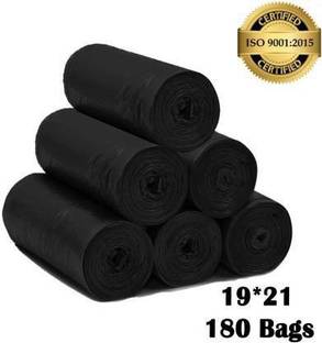 CLARIPLUS Black Biodegradable 19x21 pack of 6 (180 Bags) Medium 18 L Garbage Bag (180 Bags) Medium 18 L Garbage Bag (180Bag ) Medium 18 L Garbage Bag  Pack Of 180