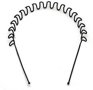 KK CRAFT Zigzag Headband For Unisex Wavy Hair Band For Boys And Girls ,Black Metal Zig Zag Wave Hairband - Unisex (Pack of 1) Hair Band