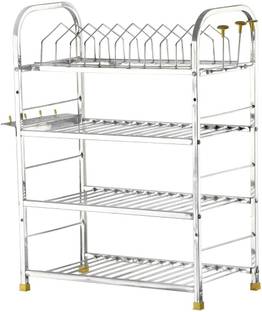IRONTECH Utensil Kitchen Rack Steel Wall Mount Dish Plate Cutlery Stand/For Modern OPAL (24"x18")