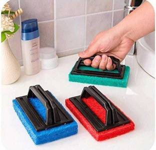 A to Z Multipurpose Scrubber Brush With Handle, Tile Cleaning Brush Scrub Pad Scrub Pad