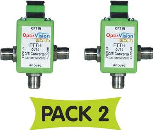 optik vision gold FTTH Powerless Node Optical Receiver Fiber 3 Out { Pack of 2 } Coaxial Wire Connector