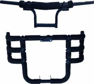 Bullkartzone Leg Guard Air Fly 3 Pipe Rope with Handle Bar Rope Bike Crash Guard Rope for Bullet Enfield Classic 350/500, Standard 350/500, Electra 350, Thunderbird 350/500 (Latest 2021 Black)
