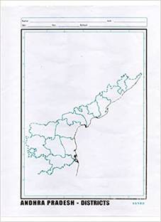 PMW Andhra Pradesh Districts - Outline Map - A4 Size Sheets - 100 Sheets Approximate White board