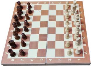 Shoppernation Fancy Wooden Chess Board With Coins 15 Inches Strategy & War Board Game