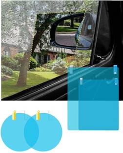 HSR PACK OF 4 Universal Car Accessories Waterproof Anti Fog Film Rainproof Anti-Water Film Rear-View Mirror Film Car Mirror Rain Blocker