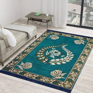 Sparrow world Light Blue Chenille Area Rug