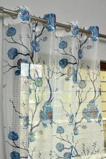 Panipat Textile Hub 152 cm (5 ft) Net Semi Transparent Window Curtain (Pack Of 2)