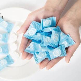 BORIS Magic Compressed Towel Disposable Towel Mini Tablet Capsules Cloth Wipes Paper Tissue[PACK OF 10 COIN TABLET ]