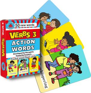 Brainy Bug Resources 50 mini flashcards, advanced verbs, action words