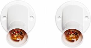 JELECTRICALS Deluxe Angle Batten Holder Pack of 2 Polypropylene Light Socket