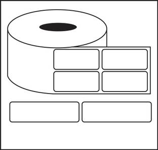 NPLABEL Barcode Label 50X25MM Self-adhesive 2 UP 4" Dia Roll (Use Black Ribbon to Print Stickers) Paper Label