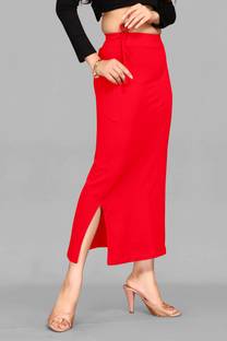 SCUBE DESIGNS Women Saree Shapewear Red (XL) Lycra Blend Petticoat
