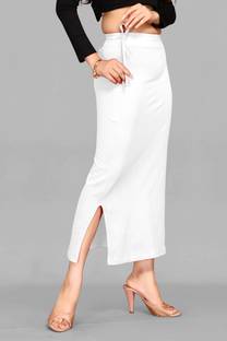 DRESQUE STORE Nylon Blend Saree Shapewear With Drawstring White (L) Polyester Petticoat