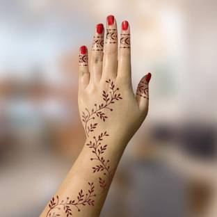 IVANA'S Ivana's Stencil Premium Collection DIY Kit For HAND, Full Design Henna Tattoo Stencil Set for Women, Girls & Kids, Attractive Design Temporary Tattoo - PRH-49