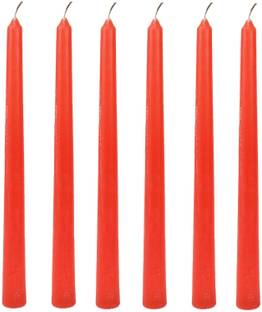 CHIKLIT ENTERPRISE Pack of 6 Pcs 9.5 Inch PREMIUM Pure Red Taper Candles, Red Spell Candles, Red Stick Candles, 100% Guaranteed Taper Shape Candles (Pack of 6 Pcs) (9.5 Inch) (Pure Red Colour) Candle