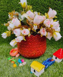Niyara stylish pinneapple style red colour ceramic planters pot Plant Container Set