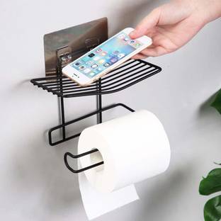 ANADI Wall Mount Tissue Holder with Mobile Storage Shelf Rack Towel Rack Stainless Steel Toilet Paper Holder