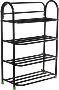 RAJ Book Shelf And Metal Collapsible Shoe Stand
