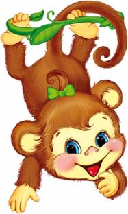 Decoration Designs 45 cm Monkey Hanging Below The Branch Wall Sticker (45Cm X27Cm) Self Adhesive Sticker