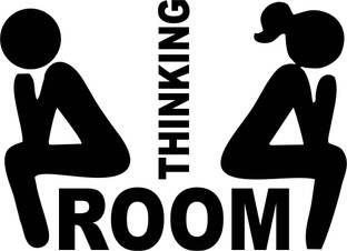 Decoration Designs 32 cm Thinking room' Wall Sticker Door,Window Decal Standard Size - (22Cm X30Cm) Self Adhesive Sticker