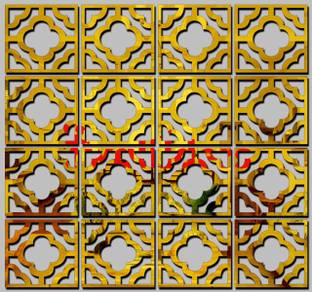 DAKSHITA 40 cm 20 Border Golden (Each Piece Size 10 cm) Thickness 1 mm, Acrylic Sticker, Wall Mirror Stickers, Mirror Stickers for Wall. Self Adhesive Sticker