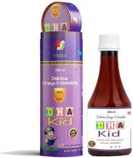 DHA Kid Delicious Omega 3 Syrup with Fish Oil (EPA+DHA) For Brain Health & Immunity