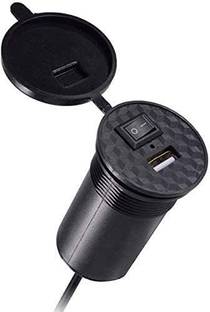 AutoPowerz Mono USB Charger Socket Power Outlet 5V 2 A for Car Motorcycle Mobile with Wire Kit 2 A Bike Mobile Charger