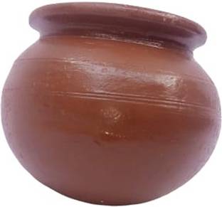 MiiArt Matka for Water Store,Kalash(size-18X18cm,Medium)(Material-Soil)1 Pcs Handi 1 L