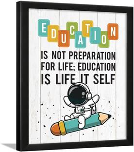 Educational Quotes Wall Frames - Educational Quote Frames for Institute - School wall decoration - College wall decor - wall hanging for school Paper Print