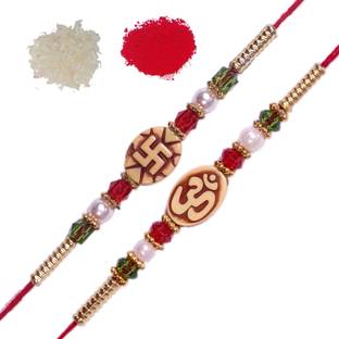Vanyas Designer Combo 15 Assorted Chawal Roli Pack, Rakhi  Set