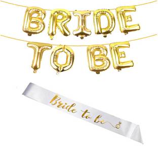Realistic Store Solid Bride To Be Complete Decoration Combo For Bride Bachelorette Party Decoration Sash Balloon