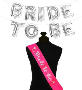 Realistic Store Solid Bride to Be Decoration kit combo for Bachelorette Party Decoration Sash Letter Balloon