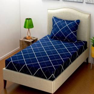 DB CREATIONS 144 TC Microfiber Single Geometric Flat Bedsheet