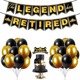 ZYOZI Retirement Party Decorations - Happy Retirement Decorations for Party - Farewell Party Decorations - Retirement Party Supplies -Retirement Banner with Cake Topper and Balloon (Pack of 27)