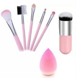 J & F Set of 5 brush with chubby pier with beauty blender