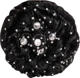 Xain Stone Design Juda Extension For Women Bun (Black) , 18 Bun