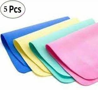 BORIS Magic Towel-|| Reusable Absorbent Water||for Kitchen Cleaning||Car Cleaning|| Unique Living Magic Towel||Super Absorbent||Chamois Leather||This multiuse super magic towel is very soft, fine and smooth in touch [29 cm x 39 cm][MULTICOLORED] Scrub Pad