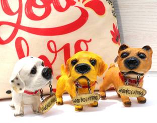 Flipkart SmartBuy Welcome Dog Set Of 3 Decorative Showpiece  -  9 cm