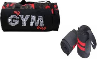 EMMCRAZ Combo my red bag gym bag with wrist support band Home Gym Kit Gym & Fitness Kit