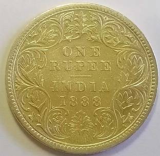 MANMAI COINS BRITISH INDIA - 1 Rupee - Victoria Empress 1888 Silver (.917) 11.66 g 30.79 mm QV Medieval Coin Collection