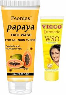 Peonies Papaya Face Wash Gel 100ml & Turmeric WSO Skin Cream 15g