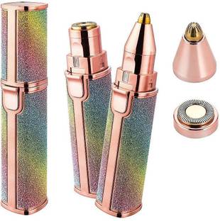 ZARWAR Portable 2 In 1 Flaless Eyebrow Remover and Pain less Hair Remover Trimmer 120 min  Runtime 2 Length Settings
