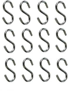 Urbanware 12 Pack S Hooks Stainless Steel for Hanging,Heavy Duty Hooks for Hanging Pots and Pans,S Hook for Kitchen,Wardrobe,Work Shop,Bathroom,Garden,Office Hook 12