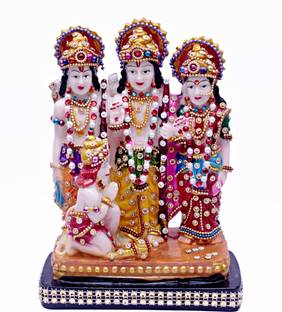 Green Craft Ram Darbar idol/statue murti gift items in jewellery work Decorative Showpiece  -  18 cm