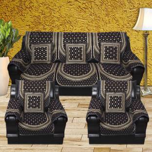 A.P HANDLOOM Velvet 3+1+1 Seater Sofa Floral Cover