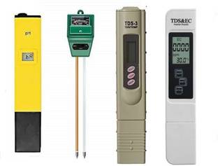 WOLBLIX Soil pH Meter,3-in-1 Soil Moisture/Light/pH Tester, pH Meter TDS Meter, 4 Meters Combo Temperature pH Moisutre Test for Liquid and Soil Soil Test Kit